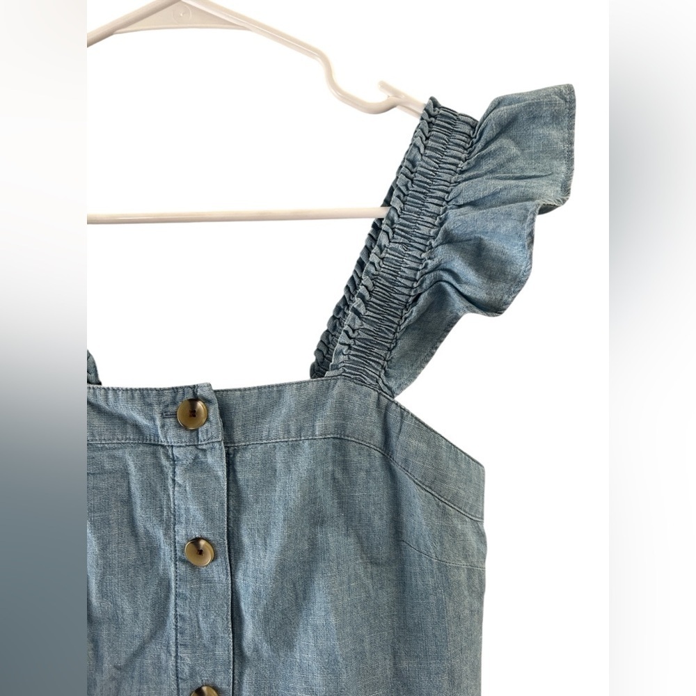 J crew denim ruffled tank top - Picture 5 of 7